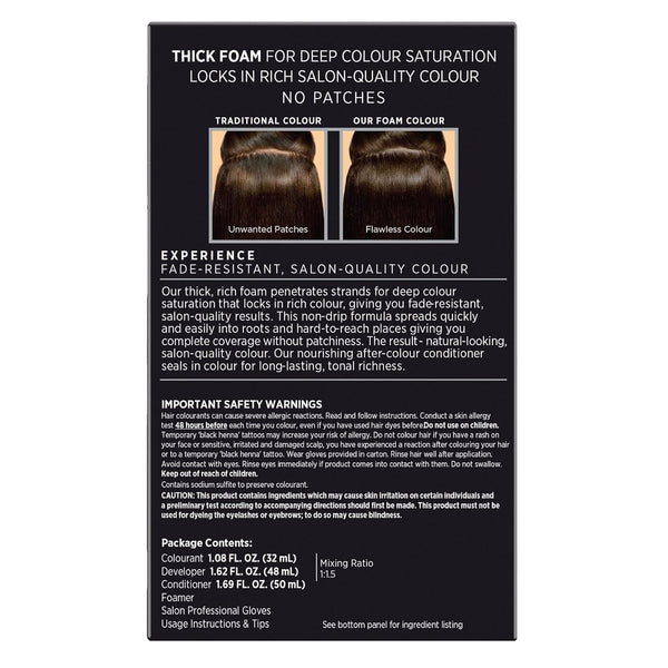 John Frieda Precision Foam Colour, Medium Natural Brown 5N, Full-Coverage Hair Color Kit, Anti-Fade Gray Coverage, Deep Color Saturation Hair Dye,