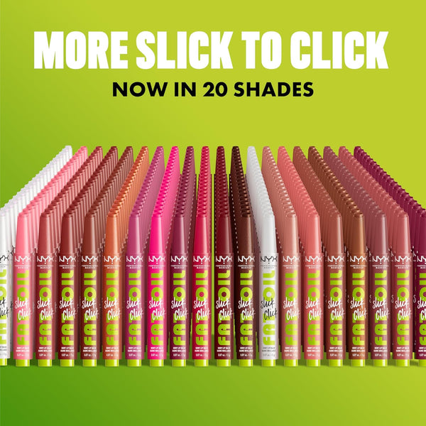 NYX PROFESSIONAL MAKEUP Fat Oil Slick Click, Lightweight, Buildable, Pigmented Vegan Lip Balm - No Filter Needed