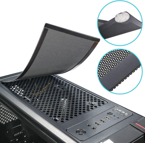 [4 Pack] 280X140Mm PC Case Dust Mesh Filter, Magnetic Frame Computer Fan Dust Mesh PC Cooler Filter Dustproof PVC Cover Grills - Black