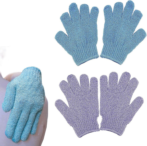 8 PCS ROTOPATA Deep Exfoliating Gloves Mitt with Hanging Loop for Shower, Spa, Body Scrubs, Dead Skin Cell Remover Bathing Accessories