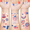 4Th of July Party Favors Set, Fourth of July Decorations 158 Pcs Accessories Includes Slap Bracelets, Necklaces, USA Flags, Tattoos, Wristbands,