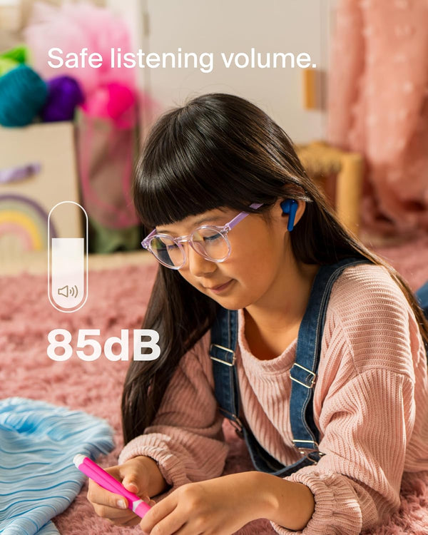 Belkin Soundform Nano 2 Bluetooth Earbuds for Kids with Built-In Microphone, 28H Battery Life, Safe 85Db Volume, IPX5 Water Resistance - Kids
