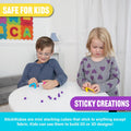 KOMARC GAMES Stickikubes, Mini Stacking Cubes That Stick to Anything, Non Toxic Kid Safe Sticky Blocks, Creative Construction Toy - 125 Cubes, 5