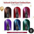 Beetles Cat Eye Gel Nail Polish Set, 6 Colors Glitter Gel Polish Kit Red Pink Shiny Brown Burgundy Purple Blue Green Magnetic Effect Sparkle