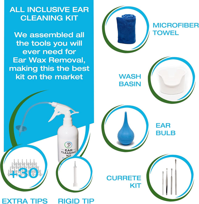 Ear Wax Removal Tool by Tilcare - Ear Irrigation Flushing System for Adults & Kids - Perfect Ear Cleaning Kit - Includes