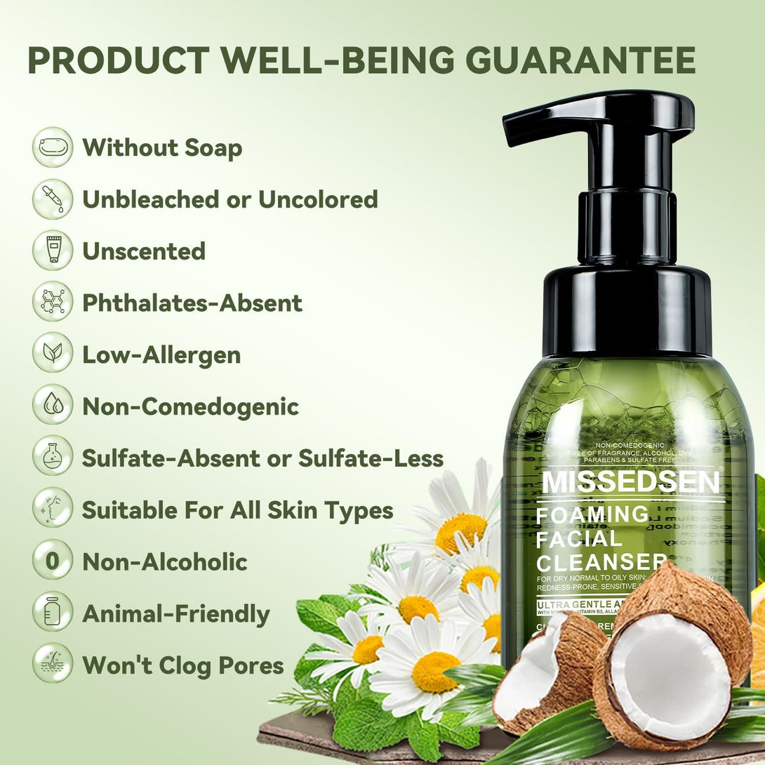 Hydrating Foam Cleanser | Makeup Remover & Gentle Face Wash for Normal to Dry, Sensitive Skin | No Fragrance, Non-Comedogenic, No Oil, No Soap (300Ml/10Oz)