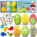 Bath Bombs for Kids with Surprise Toys Inside, Dino Egg Bath Bombs Gift Set with Dinosaur Toy for Boys Girls 3 4 5 6 7 8 9 Years, Bubble Fizzy Spa