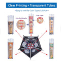 Coin Counter Coin Sorter Tubeï½Creative 5-In-1 Change Sorter Coin Organizerï½Change Counter Machine Coin Rollerï½Coin Bank Holder Coin
