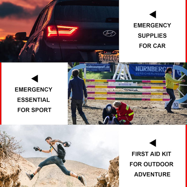 Travel-First Aid-Kit Car-Home 300PCS Survival-Kit Outdoor-Adventure - Small Portable Red Emergency Essential Sets Office Hiking Camping Business