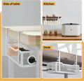 Under Desk Cable Management Tray White, Cinati Wire Organizers No Drill, Cable Tray with Clamp for Wire Management, Cord Organization Box for