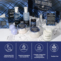 PEARLWORLD Bath Set with Ocean Scented Spa Gifts for Men, Christmas Birthday Self Skin Care Set for Men, Spa Gift Baskets for Him, 12Pcs Men'S Spa