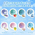 Bath Bombs for Kids with Surprise Inside, 8 Pack Bath Bombs with Frozen Toys, Princess Jewelry & Cross-Body Bag, Natural Fizzy Bubble Bath Balls