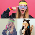 YAROMO 80S 90S Party Favors Birthday Supplies, Hip Hop Theme Gift Neon Earrings Glasses Gloves Necklace Slap Bracelet Neon Hair Scrunchies 80S 90S