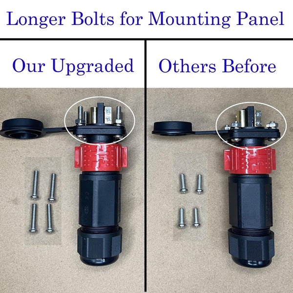 2 Pin 50Amp Trolling Motor Plug Receptacle Set, 12/24/36/48 Volt Marine Boat Power Waterproof IP67 Connector Trolling Boat Plug for Trolling