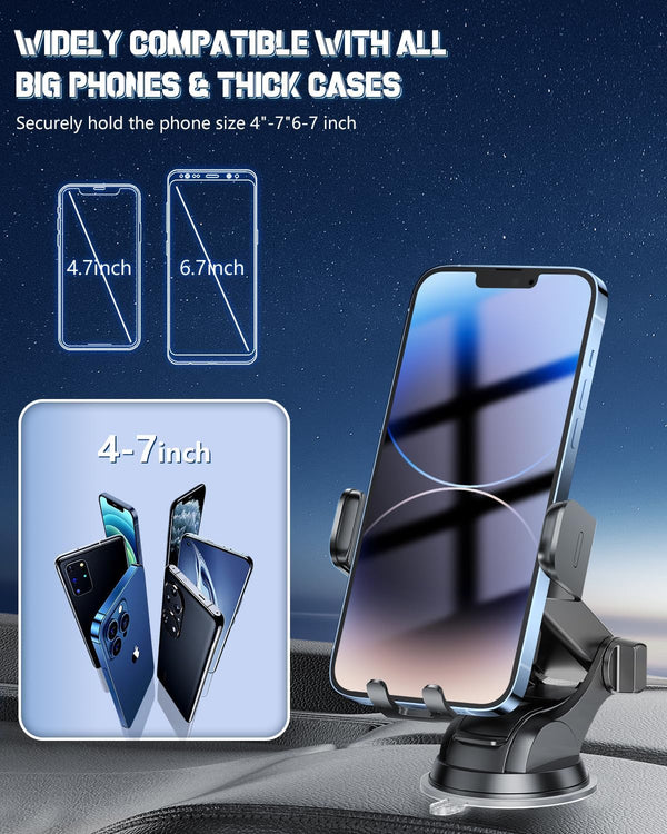 Wireless Car Charger, Fast Charging Phone Holder 3 in 1 Phone Mount Auto Clamping Car Accessories Compatible with Iphone 16 15 14 13 12 11 Xs XR,