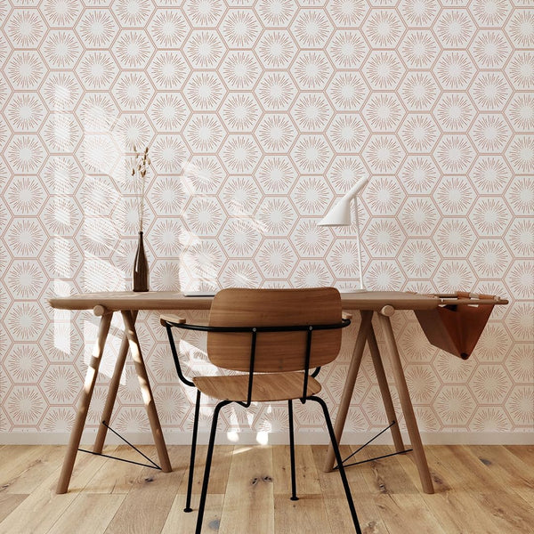 Tempaper Metallic Autumn Bronze Hello Sunshine Removable Peel and Stick Wallpaper, 20.5 in X 16.5 Ft, Made in the USA