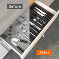 Lifewit Large Silverware Drawer Organizer, Expandable Utensil Tray for Kitchen, BPA Free Flatware and Cutlery Holder, Adjustable Plastic Storage