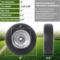 AR-PRO (2-Pack) 8-Inch Solid Wheel Replacement - 2.50-4" Flat Free Tire and Wheel with 5/8 Extra 3/4 Bearings and 2.2" Offset Hub - Compatible
