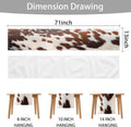 Linen Cow Print Table Runner 13X71 Inch Farmhouse Western White Brown Cowhide Runners Table Decorations Rustic Coffee Table Runner for Home