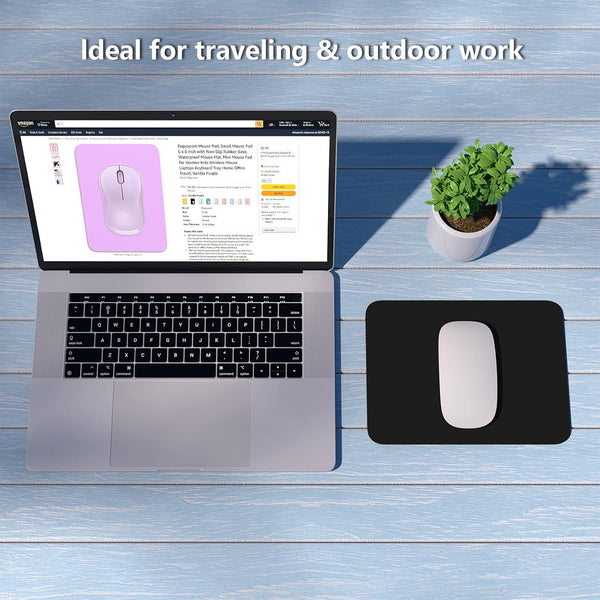 Dapesuom Small Mouse Pad, 6 X 8 Inch Thick Rubber Premium-Textured Non-Slip Portable & Washable Mini Mouse Mat for Women Men Wireless Laptops