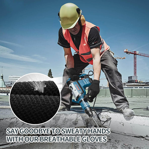 OZERO Work Gloves for Men Women: Mechanic Glove Touchscreen Firm Grip Dexterity Light Duty Gloves for Gardening Construction