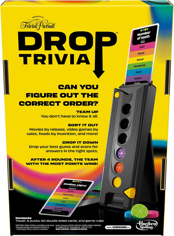 Drop Trivia Game | Electronic Party Game with Voice and Sounds | Ages 13+ | 2 or More Players | 15 Mins. | from Trivial Pursuit | Party Board Games