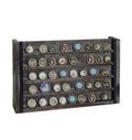J JACKCUBE DESIGN Rustic Wood Wall Mount Coins Display Rack - 5 Tier Military Holder for Army, Air Force, Navy Awards Collectors Shelf - MK590A