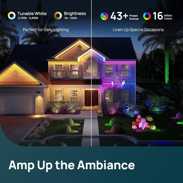 Linkind Smart Solar Lights Outdoor SL5C, Solar Spotlight Color Changing App/Voice Control Landscape Lighting, IP67 Spot Lights Outdoor Waterproof