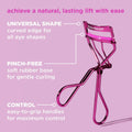 Real Techniques Miracle Eyelash Curler, Gentle Lash Tool for Lifted Lashes, Use with Mascara for Extra Volume, Travel-Size Lash Curler, Comfort