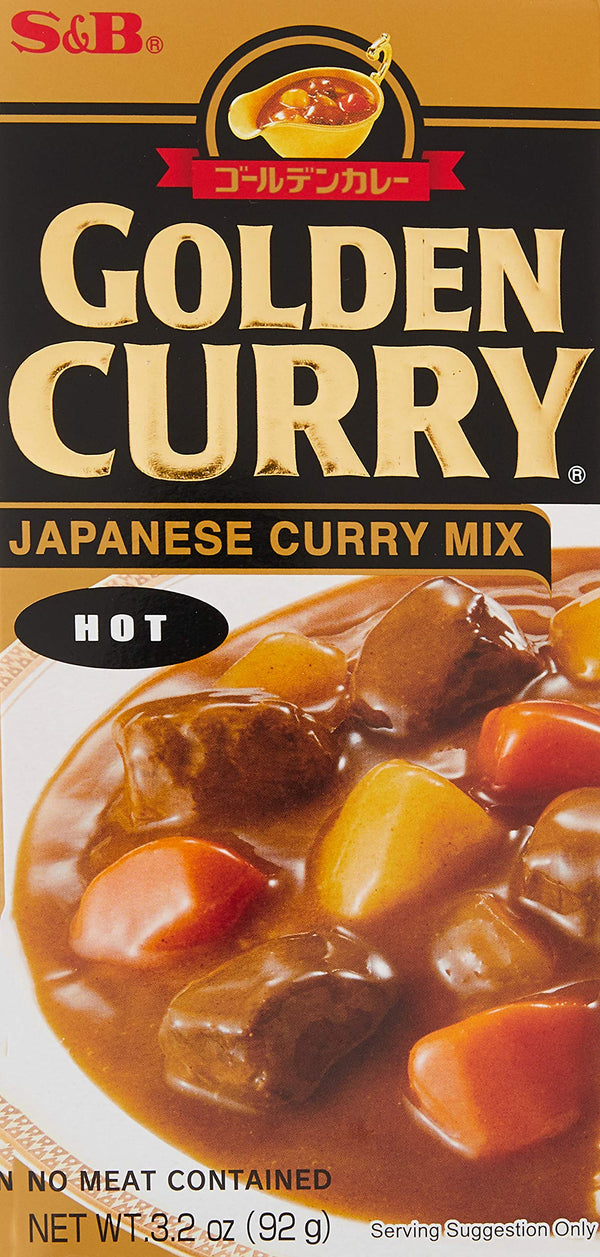 S&B, Golden Curry Sauce Mix, Hot, 3.2 Oz