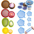 Fresh Guard - Set of 4 Reusable Storage Containers for Fridge - Anti-Oxidation - Avocado Saver and Tomato Holder + 6 Reusable Silicone Stretch