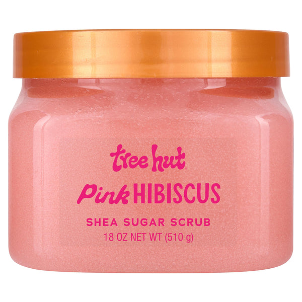 Tree Hut Pink Hibiscus Shea Sugar Scrub | Exfoliating Body Scrub Removes Dead, Dry Skin for a Soft & Hydrated Feel | Nourishing Essential Body