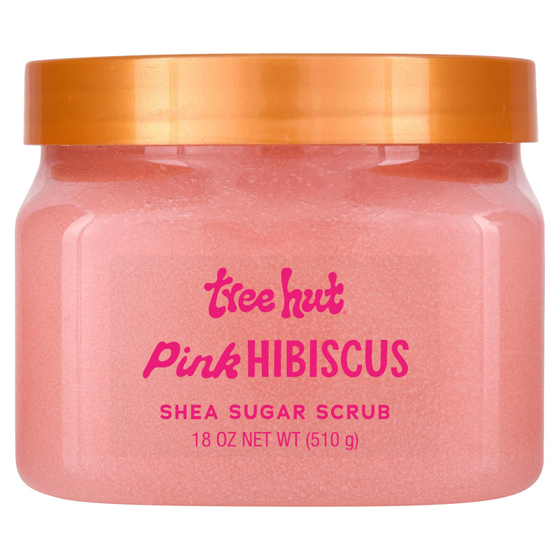 Tree Hut Pink Hibiscus Shea Sugar Scrub | Exfoliating Body Scrub Removes Dead, Dry Skin for a Soft & Hydrated Feel | Nourishing Essential Body