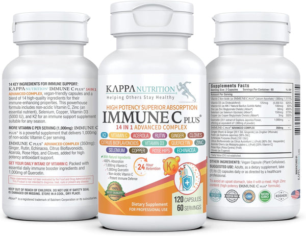Quercetin 1,000mg, Vitamin C 1,000mg, Zinc 50mg, Vitamin D3 5,000iu, Selenium, Copper, Acerola, Ginger, Rutin, Bitter Orange, Rose Hips,