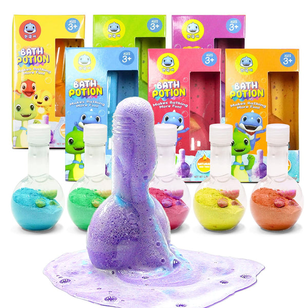 Kids Bath Bombs Potions, SWCANDY 6 Pack Easter Basket Stuffers School Bubble Bath Toys Tub Kid Colorful Fizzy Fun, Cool Foam Kit Color Scientific