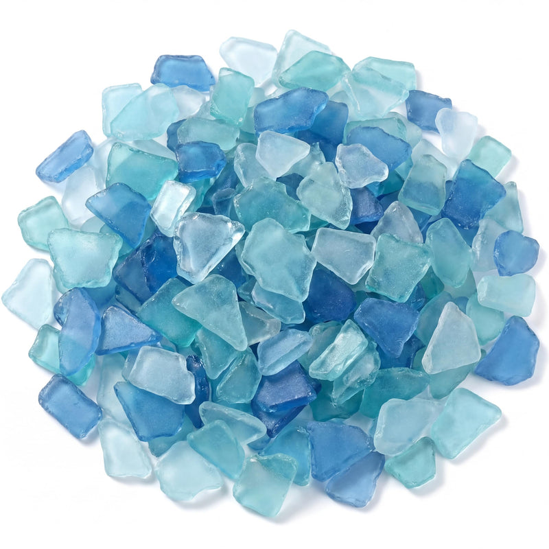 Jetec Sea Glass for Crafts Seaglass Pieces Decor Flat Frosted Sea Glass Vase Filler Crushed for Beach Wedding Party Decor Home Aquarium DIY Art