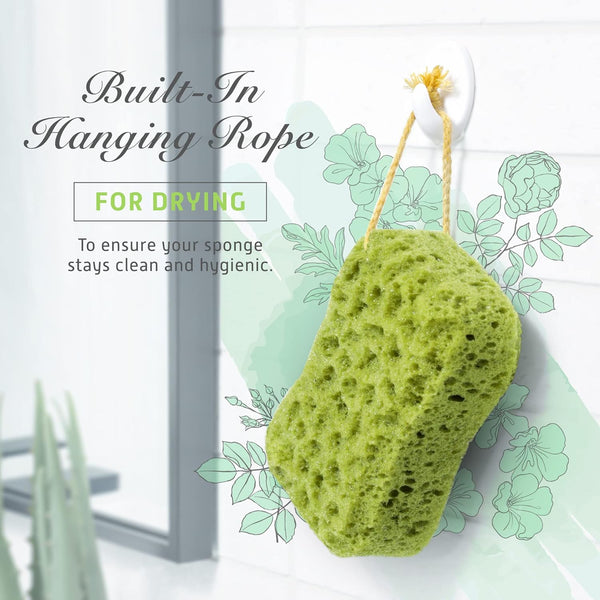 Spongentle Deep Cleansing Dual Texture Body Loofah Sponge, Vacuum Sealed, for Bath and Shower, for Gentle and Deep Exfoliation, Generous and Rich