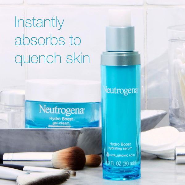 Neutrogena Hydro Boost Hydrating Hyaluronic Acid Serum, Oil-Free and Non-Comedogenic Face Serum Formula for Glowing Complexion, Oil-Free &