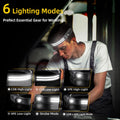 LED Headlamp Rechargeable 2PCS - 230Â° COB Super Bright Head Lights for Forehead, Hard Hat Light for Adults, USB C Headband Flashlight for Work,