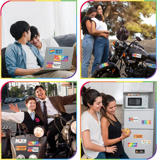 Ricabili LGBTQ Pride Prank Bumper Stickers - 12Pcs Rainbow Pride Funny LGBTQ Prank Bumper Stickers Strong Magnetic Car Home Decor Good LGBTQ Gift