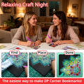 8 Pcs Diamond Art Corner Bookmarks Leather Dimond Painting Book Mark Kit for Adults Paint by Dots Bookmarkers Craft DIY Gem Small Dotz Gifts for
