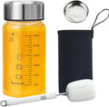 Glass Juice Bottles 16 Oz - Wide Mouth Glass Water Bottles with Lids and Sleeve- for Juicing, Smoothies, Milk, Protein, Reusable, Stainless Steel