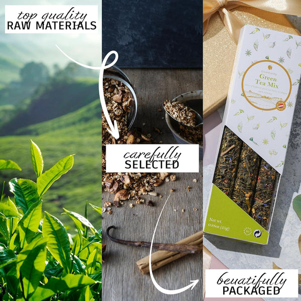 Gourmanity Japanese Loose Tea Sampler, 3 Flavors of Green Herbal Tea Mix with Floral & Fruity Notes, Great Gift for Any Tea Enthusiast, Product of