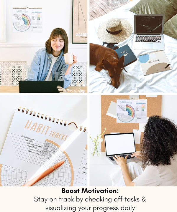 Lamare Habit Tracker Calendar â Premium Daily Habit Tracker Journal and Goal Board, Workout Motivation & Productivity Tool