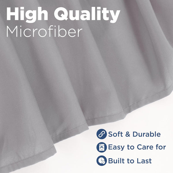 Martex Queen Ruffle Bed Skirt | Easy Fit Bed Skirts | Microfiber Bed Skirt | 15 Inch Drop | Hotel Quality Bedskirt | Grey