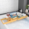 Luxury Bathtub Caddy Trayï¼Bamboo Bathtub Tray Caddy - Wood Bath Tray Expandableï¼Can Be Placed Book and Integrated Tablet Smartphone and Wine