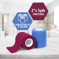 MED PRIDE Self Adhesive 3''X 5 Yards Bandage Wrap (16 Rolls) - Athletic Flex Tape First Aid - Self Adhering Knee Ankle Wrist Bandage Wraps -