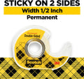 Scotch Double Sided Tape with Tape Dispenser, Office and School Supplies for Arts and Crafts, Alternative to Scrapbooking Tape, 0.75 In. X 500