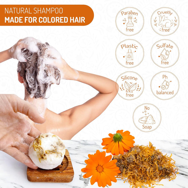 Ruh Natural Shampoo Bar for Dry Hair, Handmade Sulfate Free Shampoo Bars with Gardenia Citrus Scent, Vegan and Zero-Waste Eco-Friendly, Mechanic