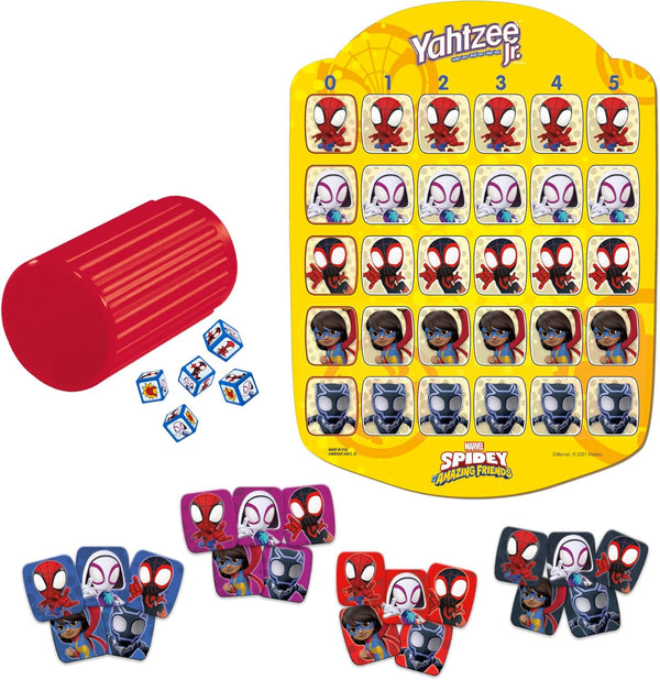 Hasbro Gaming Spidey and His Amazing Friends Yahtzee Jr.Marvel Edition Board Game for Kids, Ages 4 and up (Amazon Exclusive)
